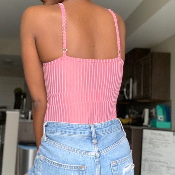 Pink Forever21 Bow Bodysuit - Picture 3 of 4